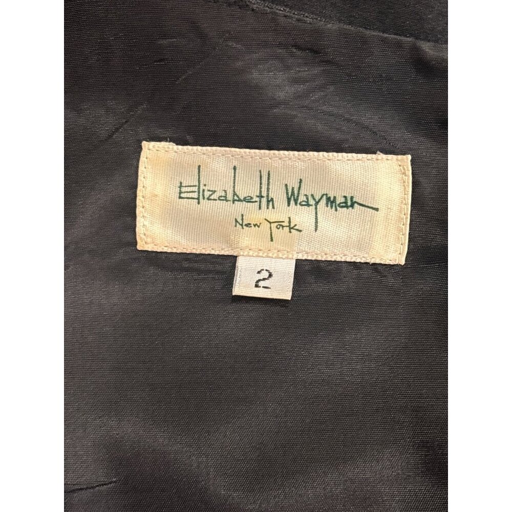 Elizabeth Wayman Black Silk Chiffon Midi Dress Tie Back USA Womens 2 - Picture 7 of 13